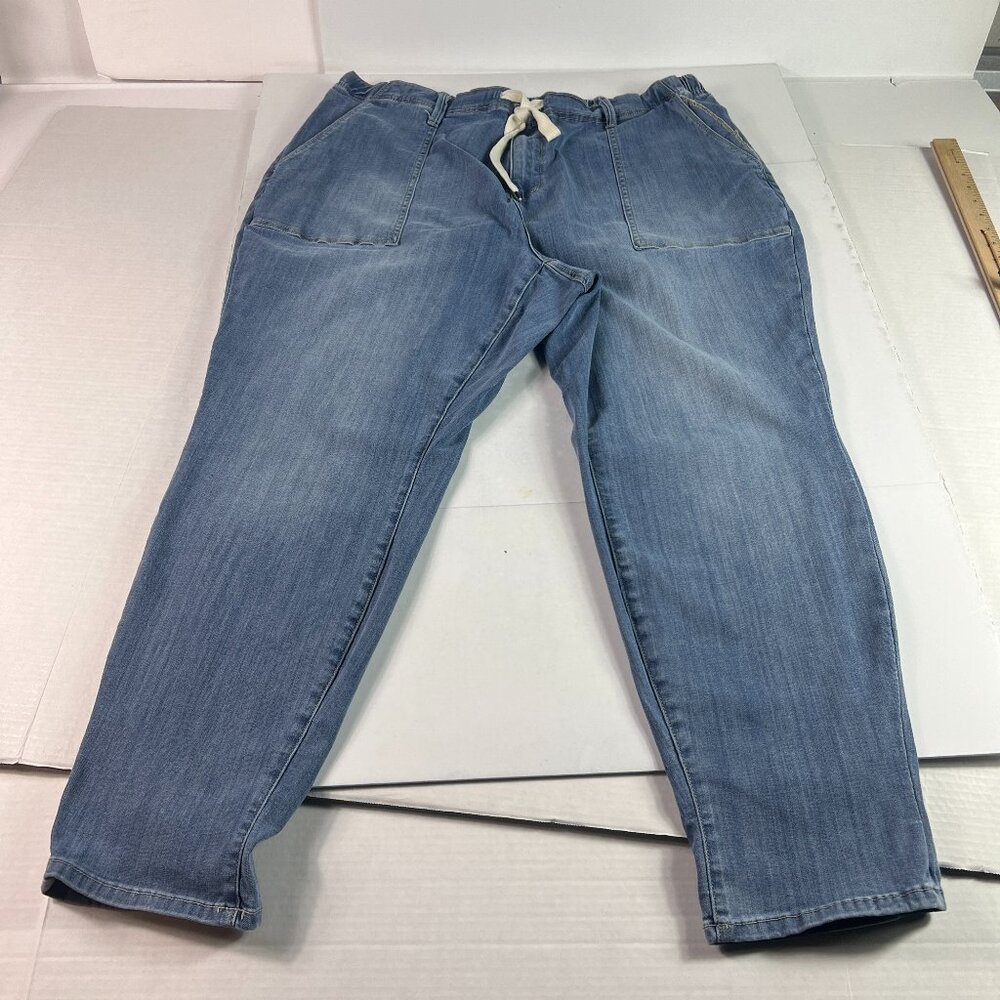 Judy Blue Jeans Women's Plus 42x29* Joggers Pull On High Rise Blue Denim Tag 24W